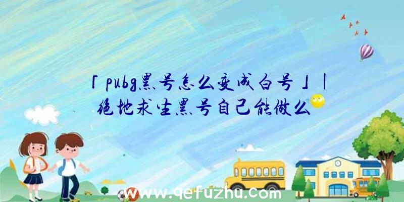 「pubg黑号怎么变成白号」|绝地求生黑号自己能做么